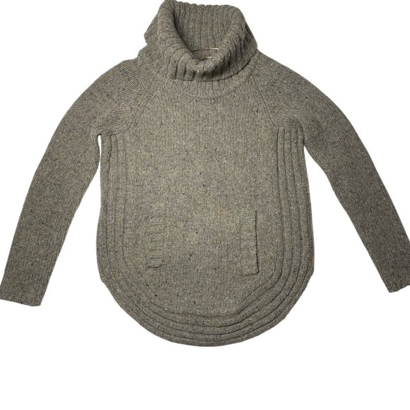 Vintage Cynthia Rowley XS Tan Gray Speckled Knit Wool Blend Turtleneck Sweater - Picture 12 of 16